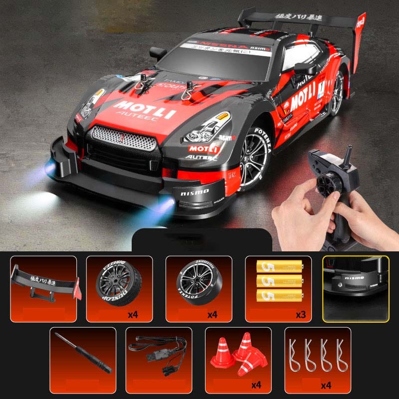 Athena Story 玩具 GTR [Red] / Single Power [15-minute battery life] 1:16 Professional 4WD Drift Racing
