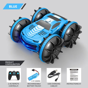 Athena Story 玩具 Blue / Single remote 2 In1 Waterproof Radio Controlled Stunt Car