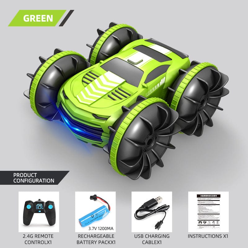 Athena Story 玩具 Green / Single remote 2 In1 Waterproof Radio Controlled Stunt Car
