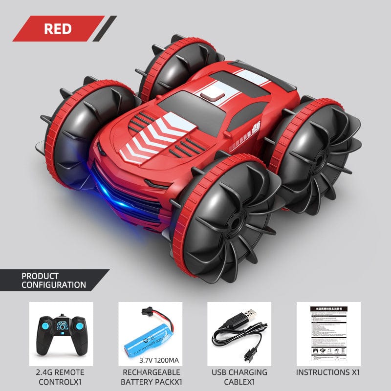 Athena Story 玩具 Red / Single remote 2 In1 Waterproof Radio Controlled Stunt Car