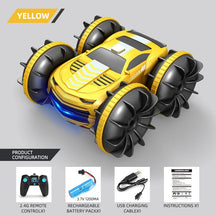 Athena Story 玩具 Yellow / Single remote 2 In1 Waterproof Radio Controlled Stunt Car